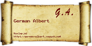 German Albert névjegykártya